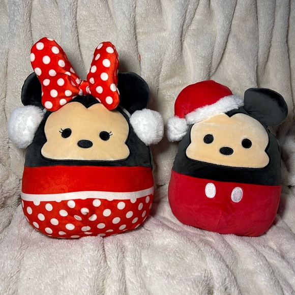 NWT Disney Holiday 8 inch Mickey and Minnie Mouse Squashmallows set - Picture 1 of 4